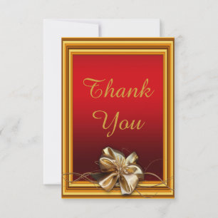 Cartão De Agradecimento Glamoroso Quadro Dourado & Arco Falso Obrigado