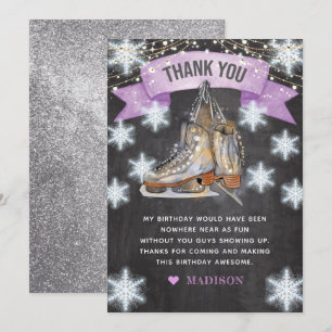 Cartão De Agradecimento Glitter De Aniversário De Garota Ice