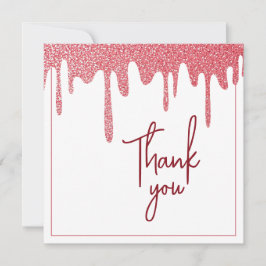 Cartão De Agradecimento Glitter Dourado de Rosa chic Doce 16 Aniversário