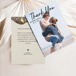 Cartão De Agradecimento Glitter Dourado Elegante   Casamento de Fotografia