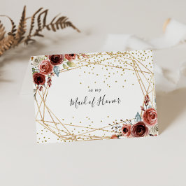 Cartão De Agradecimento Glitter Dourado Geométrico Bridal Obrigado