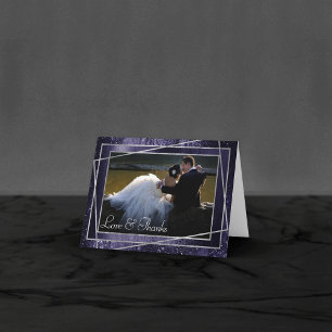 Cartão De Agradecimento Glitzy Foil   Indigo Midnight Purple Glitter Photo