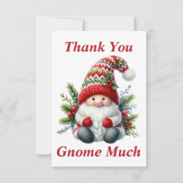 Cartão de Agradecimento Gnome de Natal
