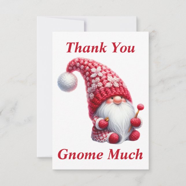 Cartão de Agradecimento Gnome de Natal (Frente)