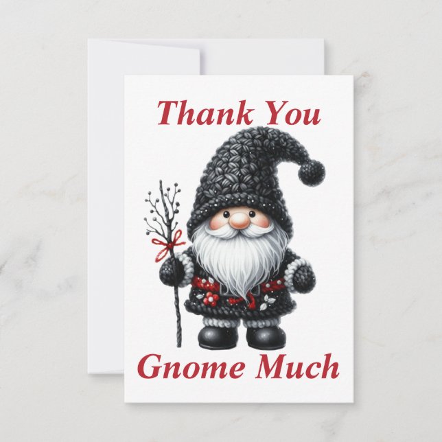 Cartão de Agradecimento Gnome de Natal (Frente)