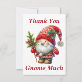 Cartão de Agradecimento Gnome de Natal