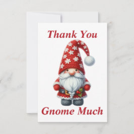 Cartão de Agradecimento Gnome de Natal