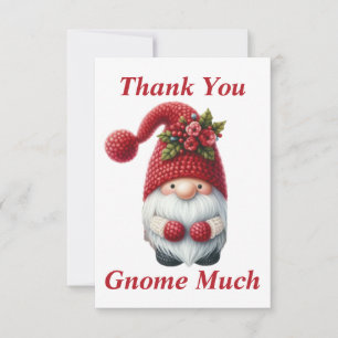Cartão de Agradecimento Gnome de Natal