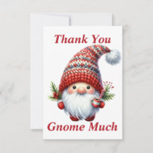 Cartão de Agradecimento Gnome de Natal