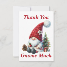 Cartão de Agradecimento Gnome de Natal