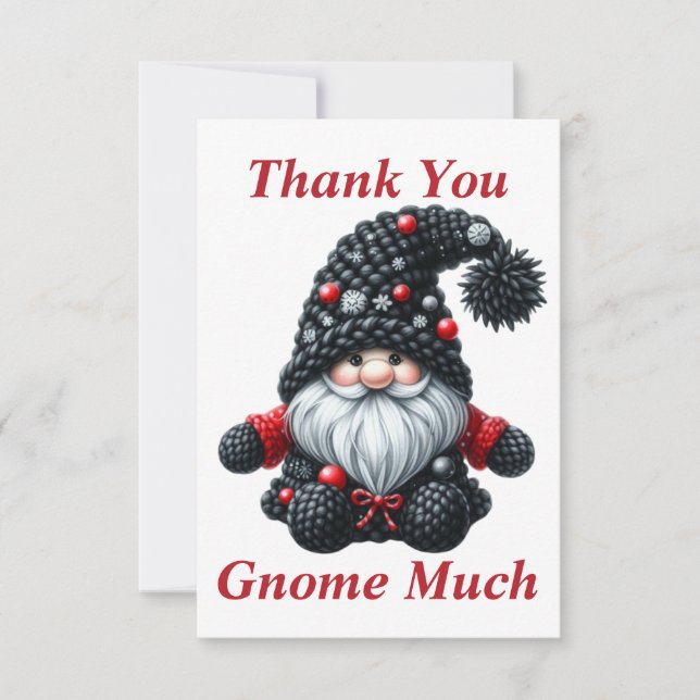 Cartão de Agradecimento Gnome de Natal (Frente)