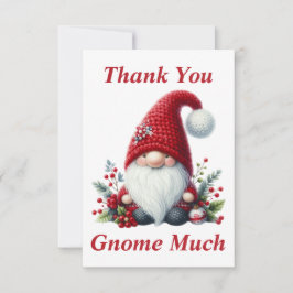 Cartão de Agradecimento Gnome de Natal