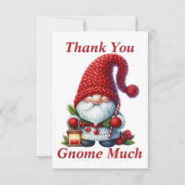 Cartão de Agradecimento Gnome de Natal