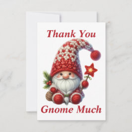 Cartão de Agradecimento Gnome de Natal