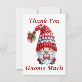Cartão de Agradecimento Gnome de Natal