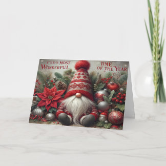 Cartão De Agradecimento Gnome for the Holidays Christmas Card