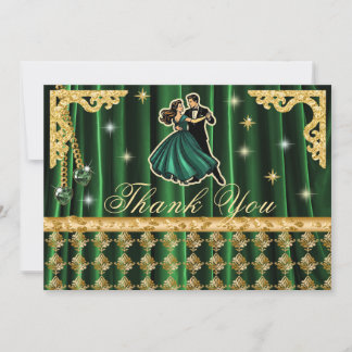 Cartão De Agradecimento Gold 50th Birthday Thank You with Dancers