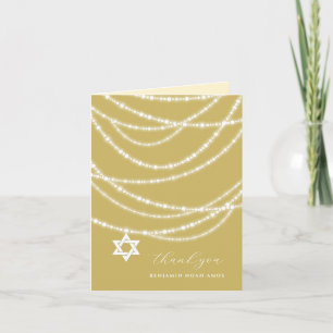 Cartão De Agradecimento Gold Bar Mitzvah Sparkles Star Of David Photo