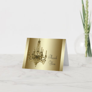 Cartão De Agradecimento Gold Chandelier Thank You Cards