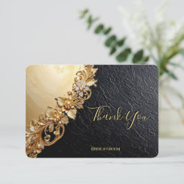 Cartão De Agradecimento Gold Floral Embellishments Thank You Card