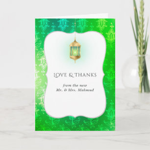 Cartão De Agradecimento Gold Foil Arabian Bollywood Wedding Photo