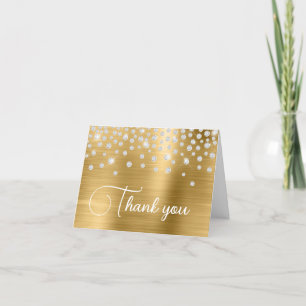 Cartão De Agradecimento Gold Foil Diamond Confetti 50º Aniversário