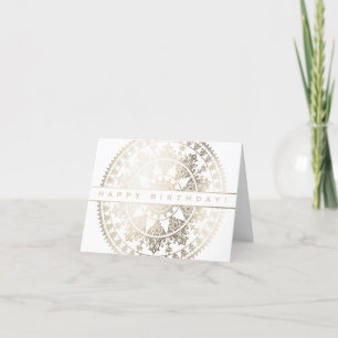 Cartão De Agradecimento Gold Foil Solar Mandala Happy Birthday Card