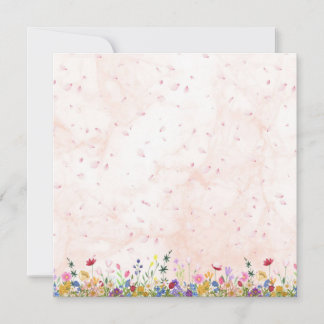 Cartão De Agradecimento gold frame card, wildflower card, floral blank car