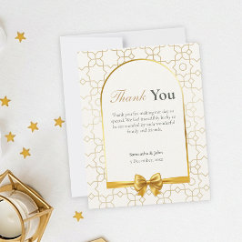 Cartão De Agradecimento Gold Geometric Arch Photo Wedding