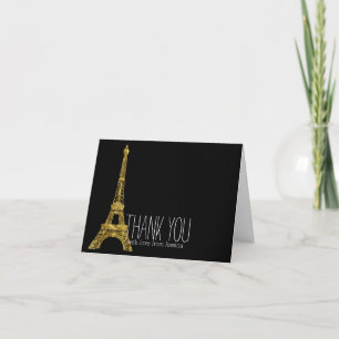 Cartão De Agradecimento Gold Glam Eiffel Tower Thank you