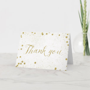 Cartão De Agradecimento Gold Sparkle Confetti Dots Thank You
