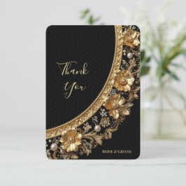 Cartão De Agradecimento Golden Ornate Frame Thank You Card