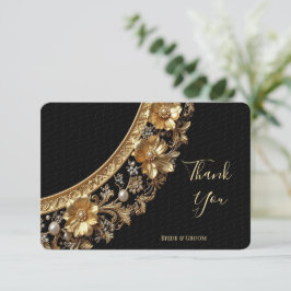 Cartão De Agradecimento Golden Ornate Frame Thank You Card