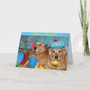 Cartão De Agradecimento Golden Retriever Life is a Beach Friendship
