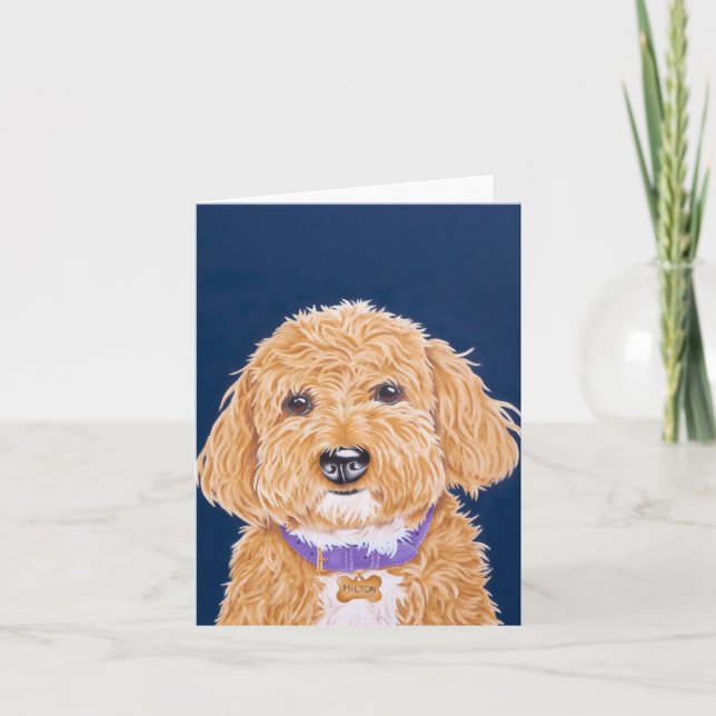 Cartão De Agradecimento Goldendoodle (Frente)