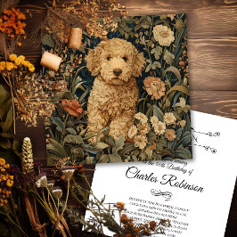 Cartão De Agradecimento Goldendoodle Puppy William Morris Style Party