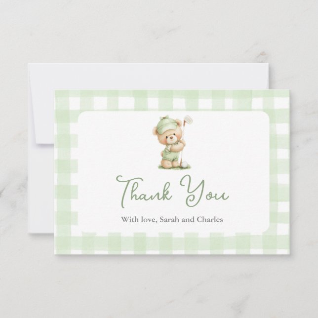 Cartão De Agradecimento Golf  Baby Shower Thank You Card (Frente)