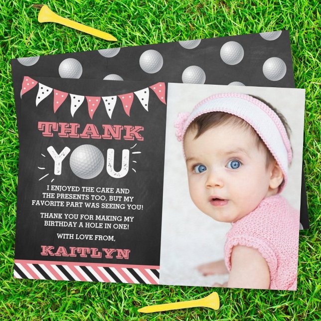 Cartão De Agradecimento Golf Ball A Qualquer Idade Foto De Aniversário (Criador carregado)