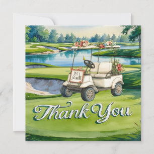 Cartão De Agradecimento Golfe com texto no casamento do campo de golfe