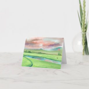 Cartão De Agradecimento Golfe de Aquarela