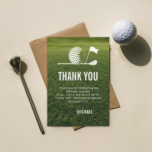 Cartão De Agradecimento Golfe Golfista Minimalista Homem Aniversário de 30