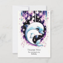 Golfinho Boho Caprichoso de Aquarela de Aniversári