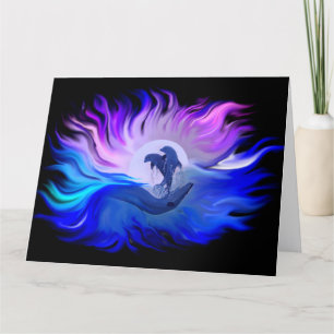 Cartão De Agradecimento Golfinhos na Lua