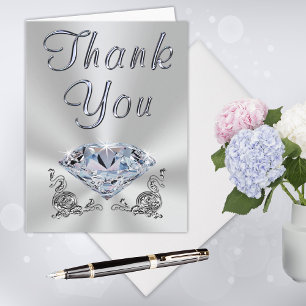 Cartão De Agradecimento Gorgeous Diamond Anniversary Thank You Notes Cards