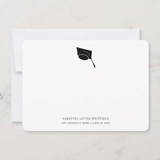 Cartão De Agradecimento Gorro de Graduação Clássico Moderno (Frente)