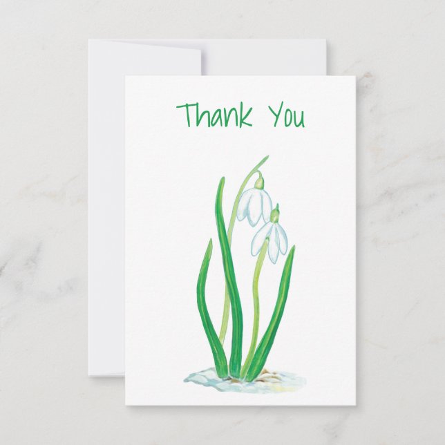 Cartão De Agradecimento Gotas de neve (Frente)