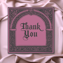 Cartão De Agradecimento Gothic Black Burgundy Medieval Until Death