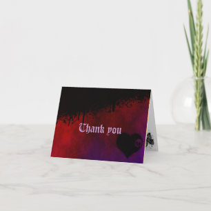 Cartão De Agradecimento Gothic Heart Thank You Note Card