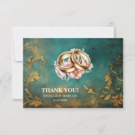 Cartão De Agradecimento Gótico Teto Floral E Dourado