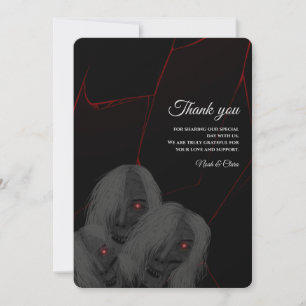 Cartão De Agradecimento Góticos fantasmas brancos - Halloween Sombrio e Ma